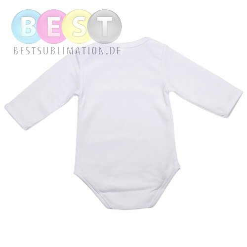 Strampelanzug, mit langen Ärmeln, Weiß, für den Sublimationsdruck