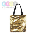 Tasche mit goldfarbenen Pailletten, 35 x 38 cm, für den Sublimationsdruck
