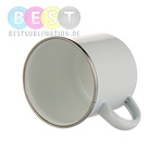 Becher 360 ml, Metall, emailliert, weiß, für die Sublimation