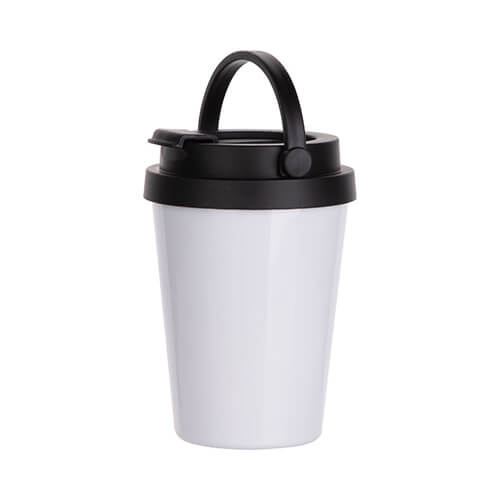 Becher, 350 ml, Edelstahl, Weiß, für den Sublimationsdruck.