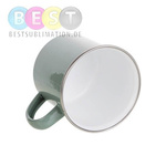 Becher 360 ml, Metall, emailliert, feldgrau, für die Sublimation