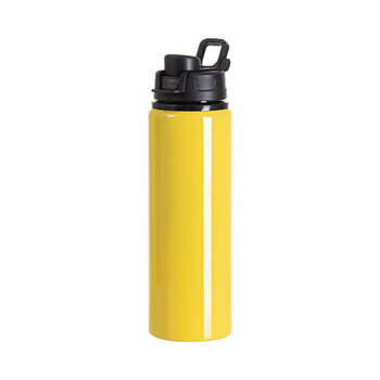 Trinkflasche, Aluminium, 750 ml, Gelb, Mit Griff und Verschluss aus Kunststoff, für den Sublimationsdruck