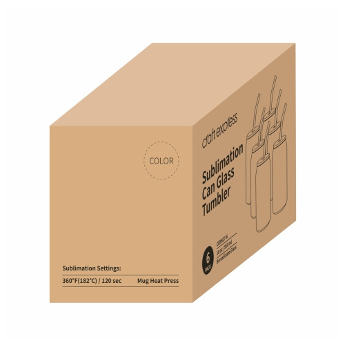 6er-Set, Gläser mit Deckel aus Bambus und Trinkhalm, 550 ml, für den Sublimationsdruck.