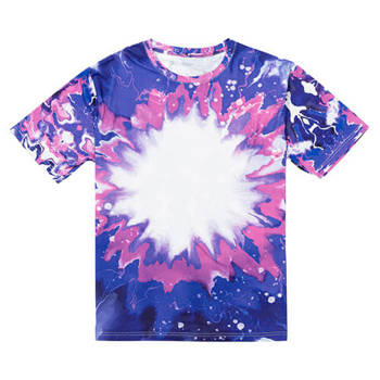 T-Shirt, Cotton-Like Bleached Bleached Bloom Blue, für den Sublimationsdruck