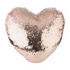 Kissenbezug, Herz, 39 x 44 cm, mit Pailletten, Champagner, für den Sublimationsdruck