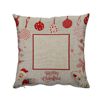 Zweifarbiger Kissenbezug, Leinen, 38 x 38 cm, "XMAS-2", für den Sublimationsdruck