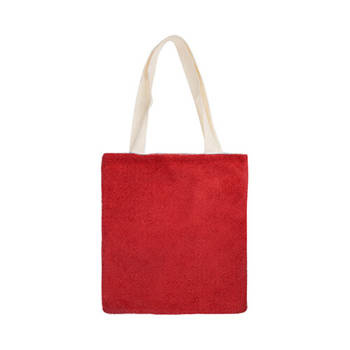 Tasche, Plüsch, Rot, 34 x 37 cm, für den Sublimationsdruck