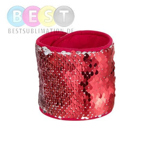 Armband mit Pailletten, Rot,  für den Sublimationsdruck