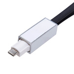Schlüsselanhänger, Datenkabel USB-C, Schwarz, für den Sublimationsdruck