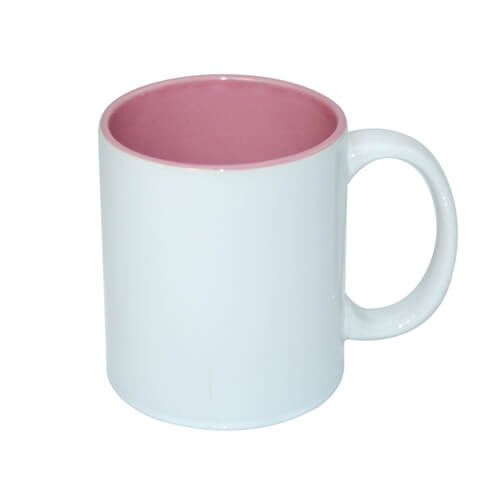 Tasse 330ml, A+, rosa Innenseite, für die Sublimation