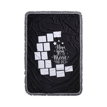 Plüschdecke, 150 x 100 cm, mit Feldern für Fotos, 14 Paneele,  für den Sublimationsdruck