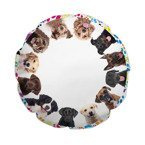 Kissenbezug, Polyester, Ø 60 cm, Hunde, für den Sublimationsdruck