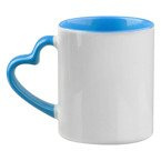 Tasse Funny, mit hellblauer Innenseite, Herzgriff, A+, für die Sublimation