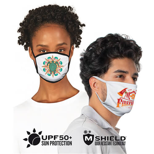 Gesichtsmaske Vapor, schwarze Gummibänder, für die Sublimation