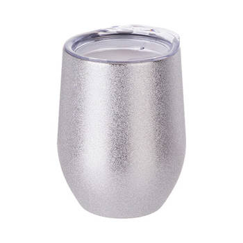 Glühweintasse, 360ml, Silber, Brokat, für die Sublimation
