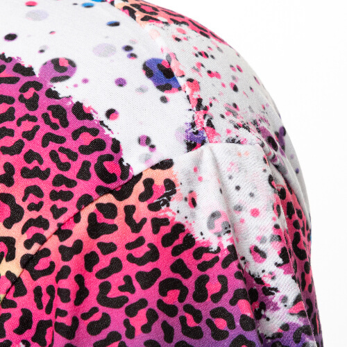 T-Shirt, Cotton-Like Bleached Leopard Wild Purple, für den Sublimationsdruck