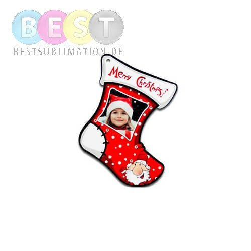 Anhänger, Kunststoff, Weihnachtssocke, für den Sublimationsdruck