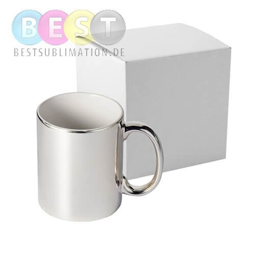 Tasse 330ml, Silber, mit einzelner Box für die Sublimation