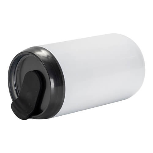 Transport-Becher, 400 ml, Edelstahl, Weiß, für den Sublimationsdruck.