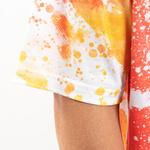 T-Shirt, Cotton-Like Bleached Leopard Dreams Orange, für den Sublimationsdruck