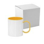 Tasse 330ml, FUNNY, Kunststoff, Gelb, mit Box, für die Sublimation