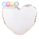 Kissenbezug, Herz, 39 x 44 cm, mit Pailletten, Champagner, für den Sublimationsdruck