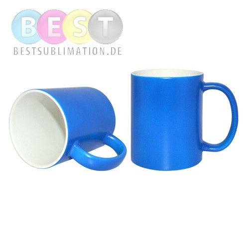 Tasse, Farbintensiv, Blau, Matt, für die Sublimation