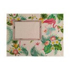 Tischdecke, Leinen, Flamingo, für den Sublimationsdruck