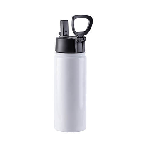 Fahrradflasche, Edelstahl, Weiß, 550 ml, klappbarer Griff, für den Sublimationsdruck