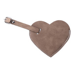 Gepäckmarke, Herz, Kunstleder, Grau, für die Sublimation