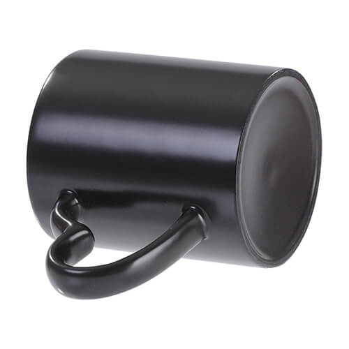 Zaubertasse, Schwarz, matt, Herzgriff, für die Sublimation