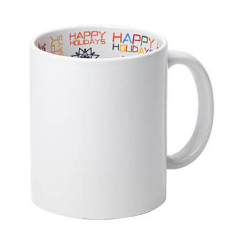 Tasse 330ml, Mit Innenseite "Happy Holidays", für die Sublimation