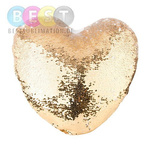 Kissenbezug, Herz, 39 x 44 cm, mit Pailletten, Gold, für den Sublimationsdruck