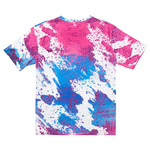 T-Shirt, Cotton-Like Bleached Leopard Blue Pink, für den Sublimationsdruck