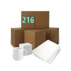 216 Tassen 330ml, Classic weiß HARD, mit einzelnen Boxen und 100 Blatt Sublipapier A-3