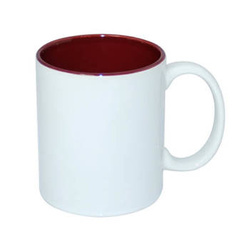 Tasse 330ml, A+, bordeauxfarbene Innenseite, für die Sublimation