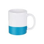 Tasse 330ml, mit Brokatstreifen, Blau,  für die Sublimation