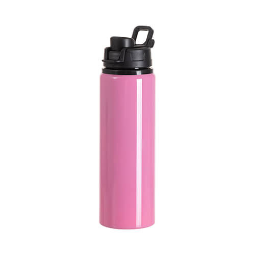 Trinkflasche, Aluminium, 750 ml, Rosa, Mit Griff und Verschluss aus Kunststoff, für den Sublimationsdruck