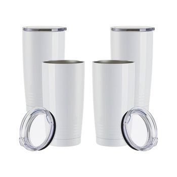Thermostasse, Tumbler, 600 ml, 4 Stück, Weiß, für die Sublimation