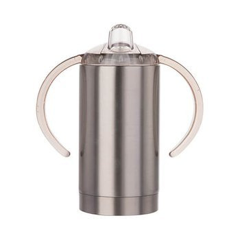 Becher, Auslaufsicher, 400 ml, Edelstahl, Silber, für den Sublimationsdruck.