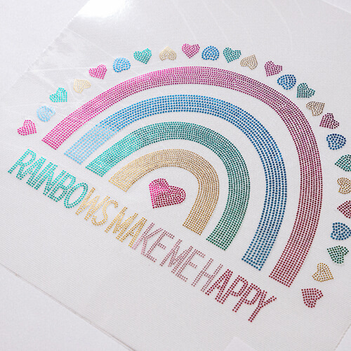 Blatt mit Zirkonia, Regenbogen, für den Thermotransfer