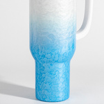 Becher, 1200 ml, 3D Puff Cloud, Weiß-Hellblau, für die Sublimation