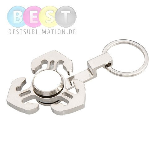 Schlüsselanhänger, Metall, Spinner, "Anchor", für den Sublimationsdruck