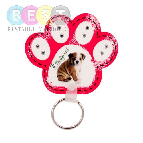 Schlüsselanhänger, MDF, Tatze,  für den Sublimationsdruck