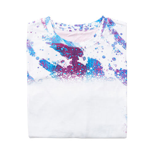 T-Shirt, Cotton-Like Bleached Leopard Blue Pink, für den Sublimationsdruck