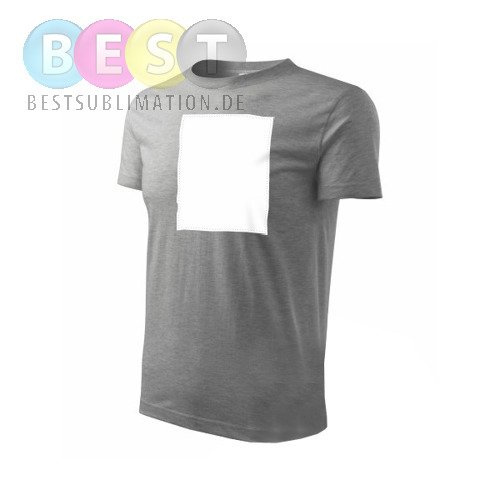 Patchirt, Baumwollshirt, Grau, Druckfeld hochkant, für den Sublimationsdruck