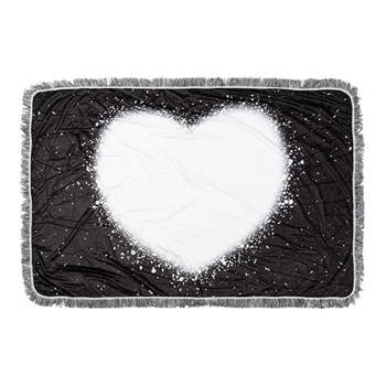 Decke, Plüsch, Bleached Starry Black Heart, für den Sublimationsdruck.