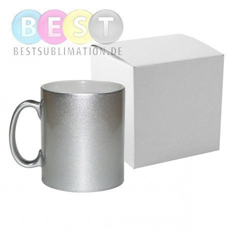 Tasse 300ml, Soft Color, Silber, mit einzelner Box, für die Sublimation