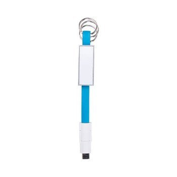 Schlüsselanhänger, Datenkabel USB-C, Blau, für den Sublimationsdruck