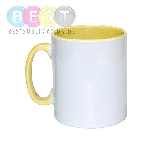 Tasse 300ml, FUNNY,  A+, Gelb, für die Sublimation